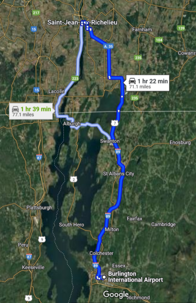 Map from Burlington